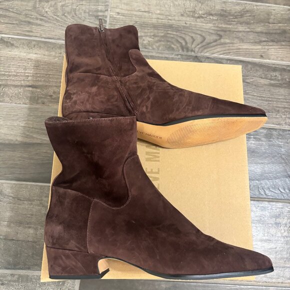 Steve Madden Dusty Chocolate Brown Booties size 10 - Picture 1 of 4